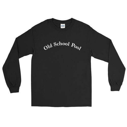 Old School Pool front, Lion Logo back Long Sleeve T-Shirt